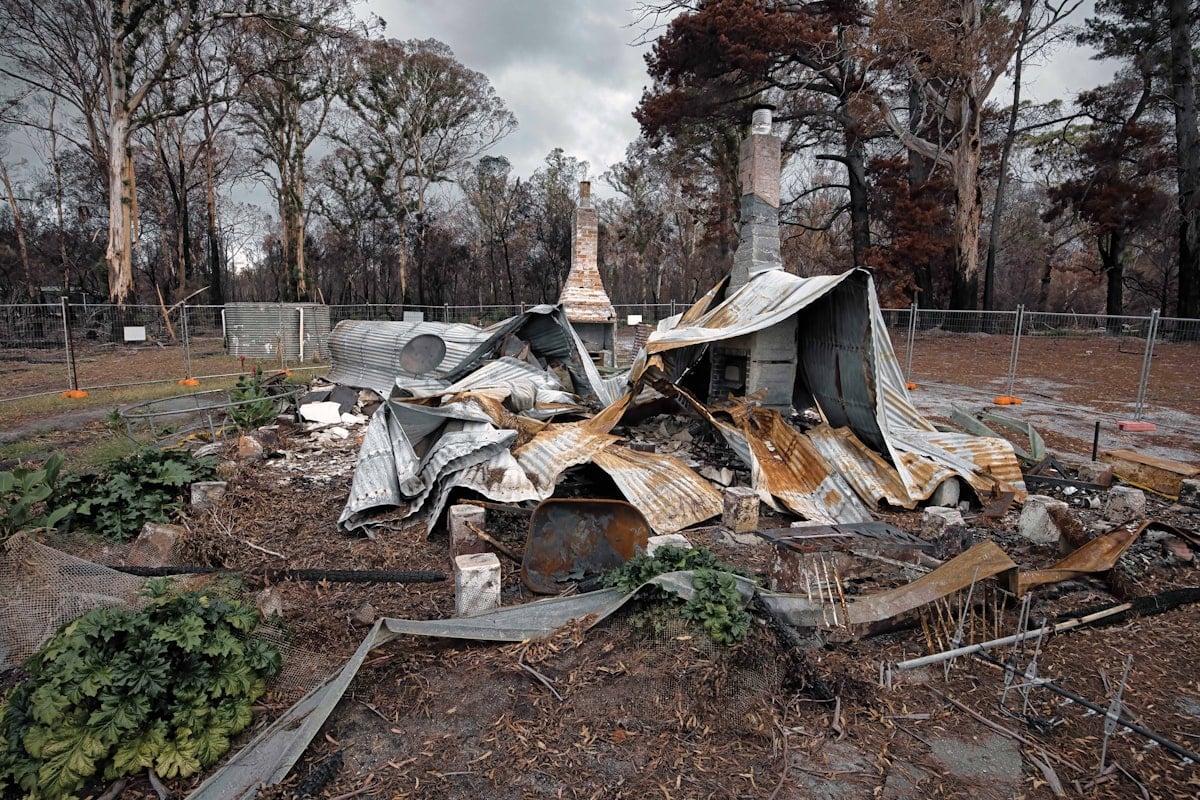Maison incendiée Australie