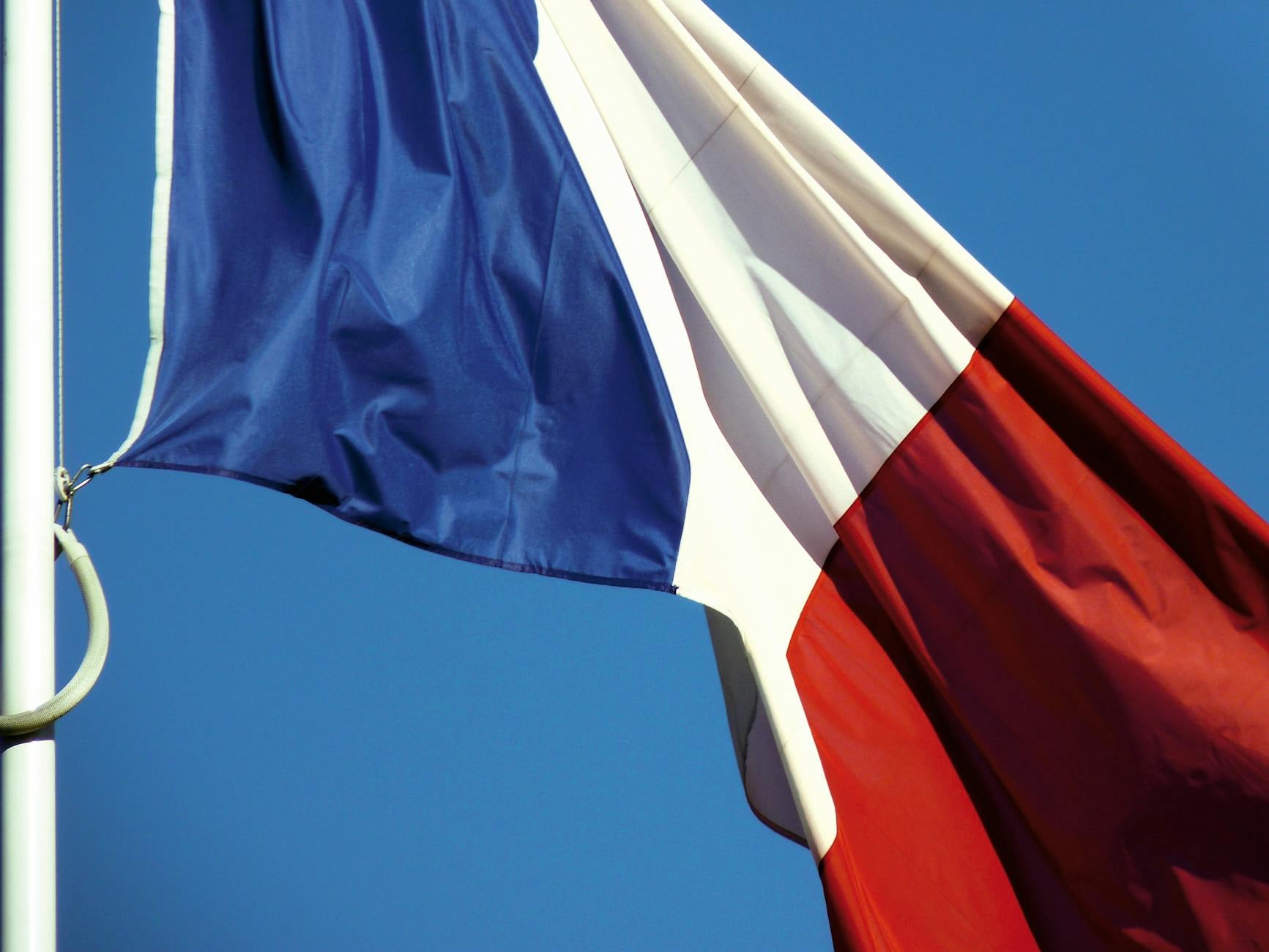 Drapeau français usé